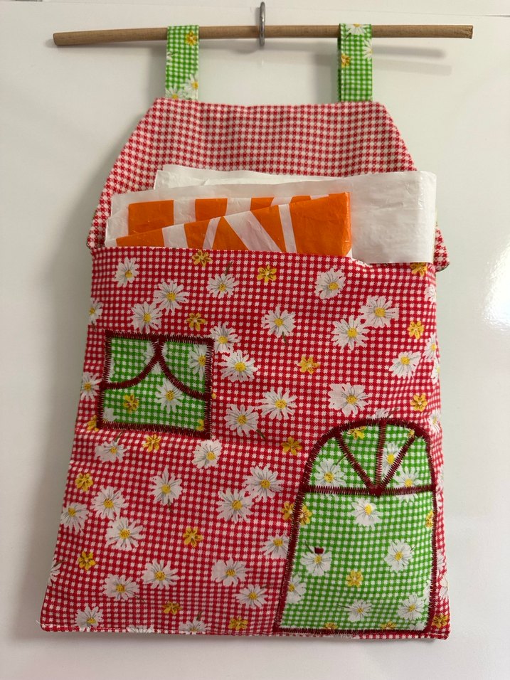 Patchwork ev şeklinde poşetlil - Görsel 3