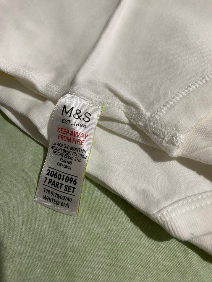 Beyaz Pamuklu Kısa Kollu Bebek Body - Görsel 2