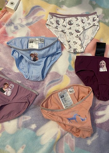 5 adet elsa 3-4 yaş kız çocuk kilot - Görsel 3