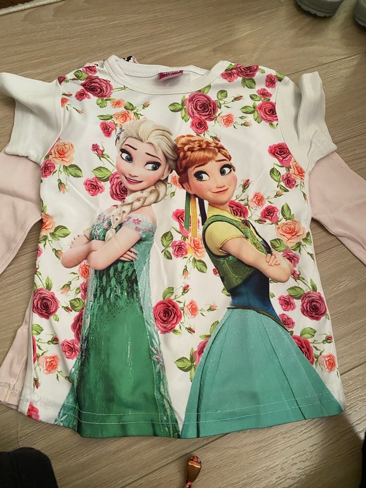 Pembe Uzun Kollu Kız Tişörtü Parlak Detaylı - Görsel 3