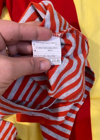 Kız Çocuk Kırmızı Çizgili Sweatshirt ve Tayt - Görsel 4