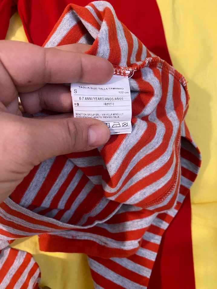 Kız Çocuk Kırmızı Çizgili Sweatshirt ve Tayt - Görsel 4