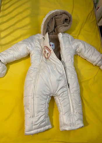 Bebek Kız Beyaz Fermuarlı Tulumu - Görsel 5