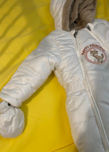 Bebek Kız Beyaz Fermuarlı Tulumu - Görsel 2