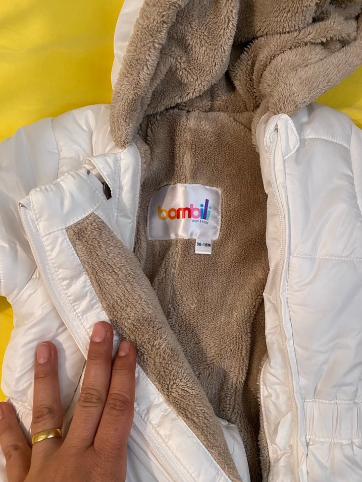 Bebek Kız Beyaz Fermuarlı Tulumu - Görsel 4