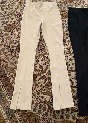 Düz Kesim, Yırtmaçlı Kadın Kumaş Pantolon - Görsel 2