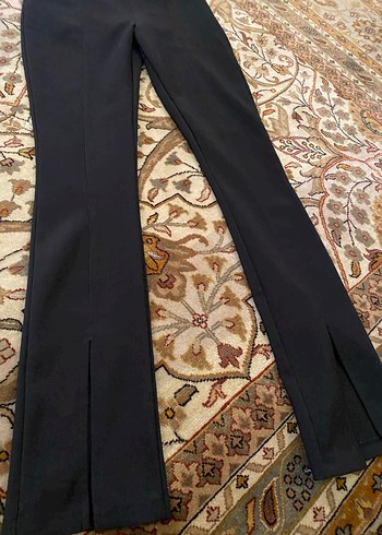 Düz Kesim, Yırtmaçlı Kadın Kumaş Pantolon - Görsel 4