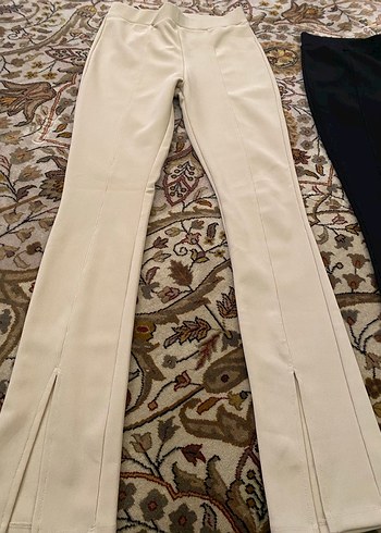 Düz Kesim, Yırtmaçlı Kadın Kumaş Pantolon - Görsel 3