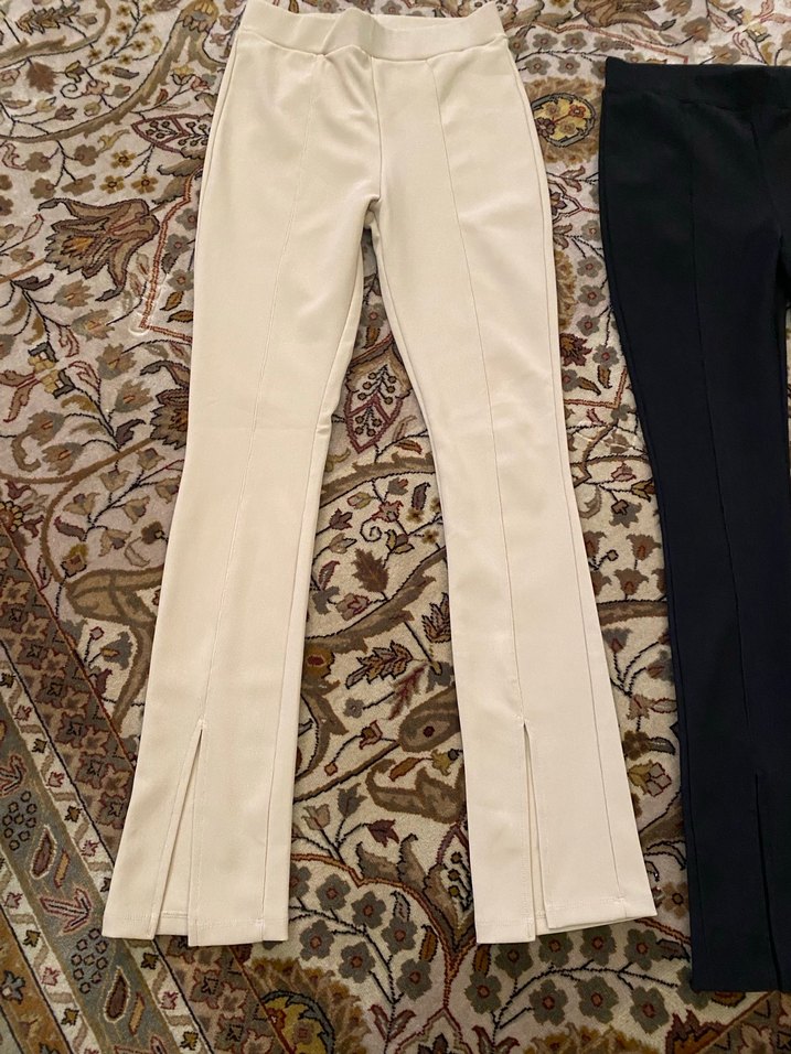 Düz Kesim, Yırtmaçlı Kadın Kumaş Pantolon - Görsel 2