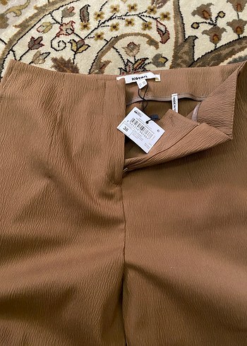 Kadın Kahverengi Midi Kumaş Pantolon - Görsel 2