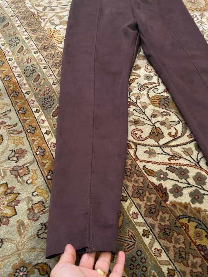 Kahverengi Süet Kadın Kumaş Pantolon - Görsel 2