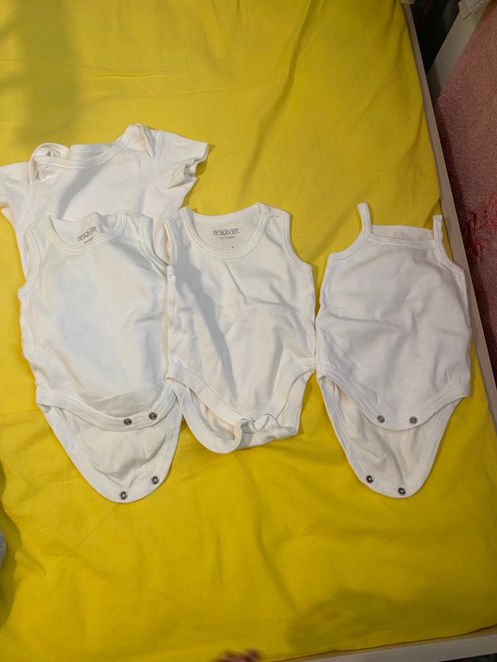 Beyaz Kısa Kollu Bebek Body - Görsel 5