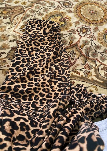 Kahverengi Leopar Desenli Kadın Kumaş Pantolon - Görsel 5