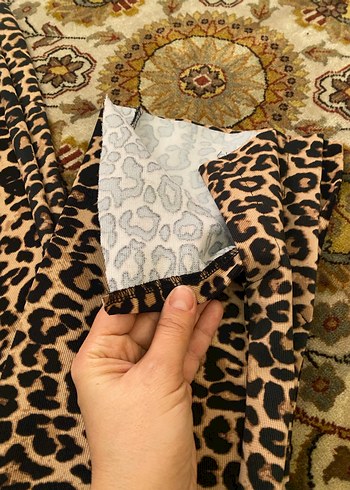 Kahverengi Leopar Desenli Kadın Kumaş Pantolon - Görsel 3