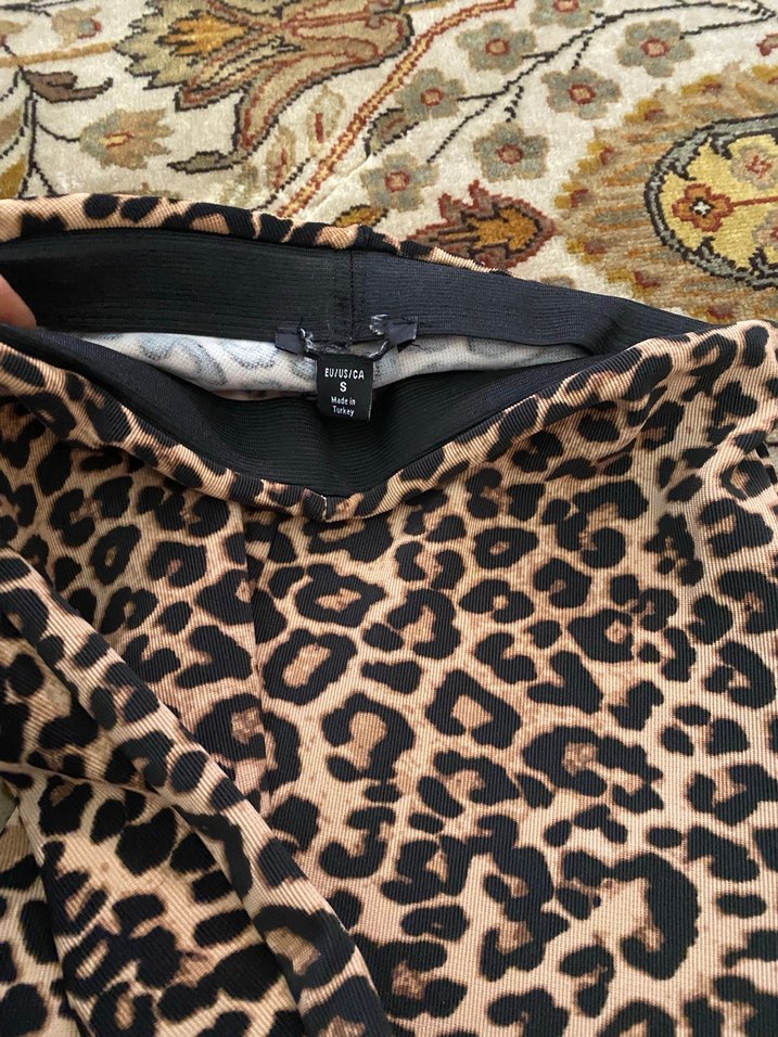 Kahverengi Leopar Desenli Kadın Kumaş Pantolon - Görsel 4