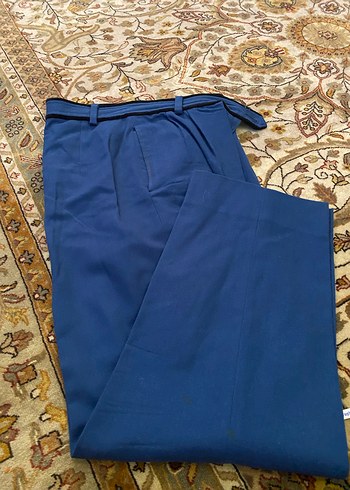 Düğmeli Mavi Kadın Ofis Kabanı - Görsel 9