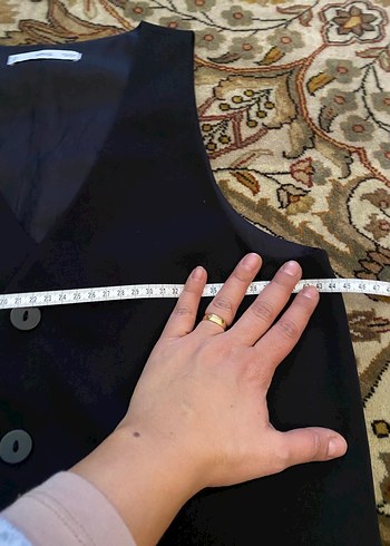 Düğmeli Siyah kadin Yelek - Görsel 2