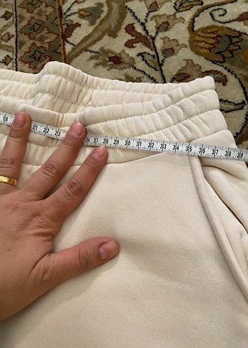 Beyaz Rahat Kesim Kadın Eşofman Altı - Görsel 7