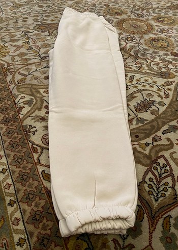 Beyaz Rahat Kesim Kadın Eşofman Altı - Görsel 3