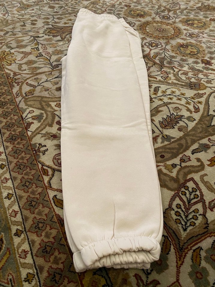 Beyaz Rahat Kesim Kadın Eşofman Altı - Görsel 3