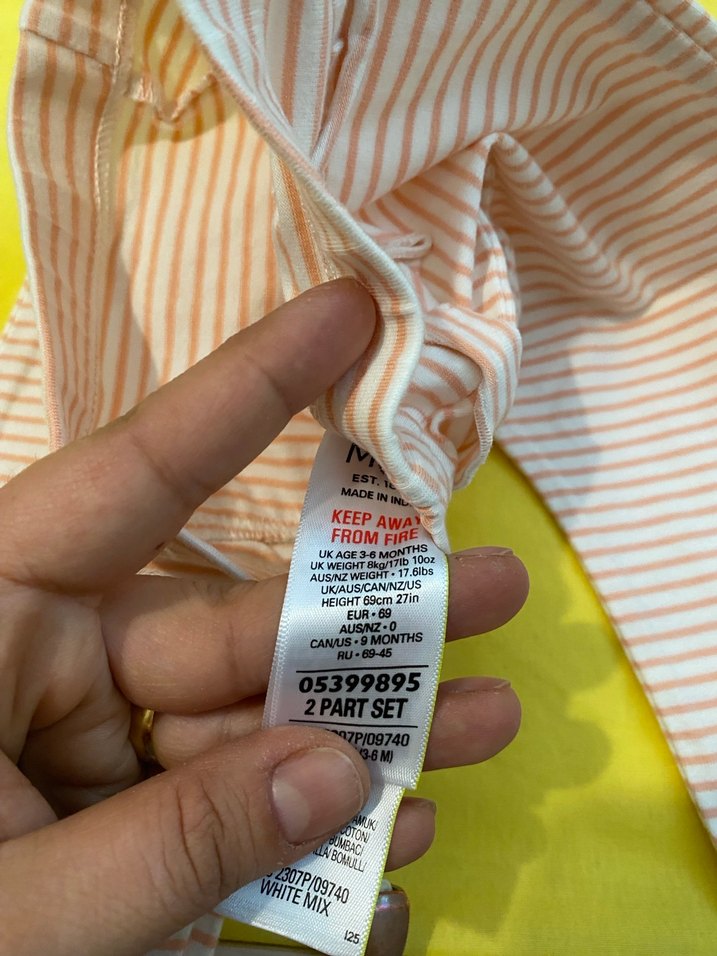 Pembe Çizgili Kız Bebek Takımı - Görsel 4