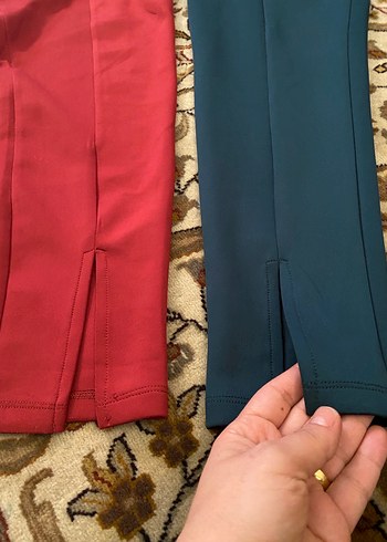 Renkli Dar Kesim Kadın Kumaş Pantolon - Görsel 6