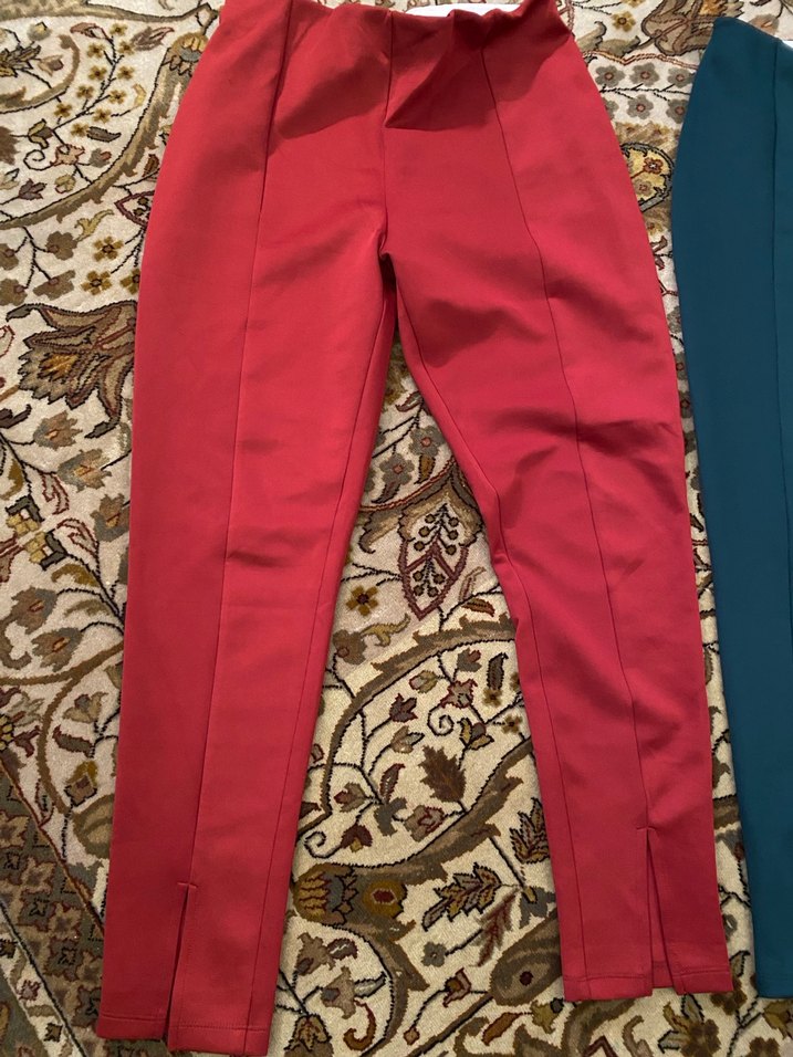 Renkli Dar Kesim Kadın Kumaş Pantolon - Görsel 2