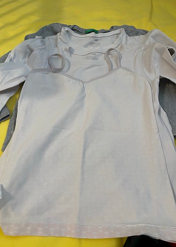 Gri Uzun Kollu Kız Tişörtü Düğmeli - Görsel 4