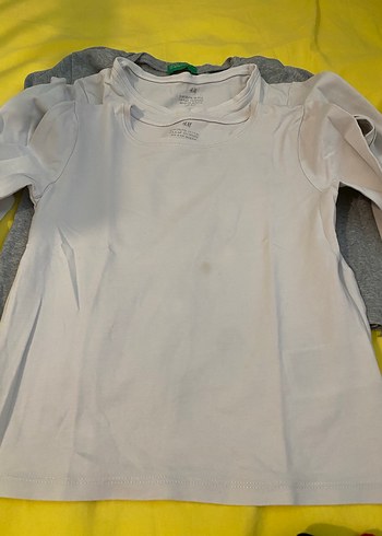 Gri Uzun Kollu Kız Tişörtü Düğmeli - Görsel 3