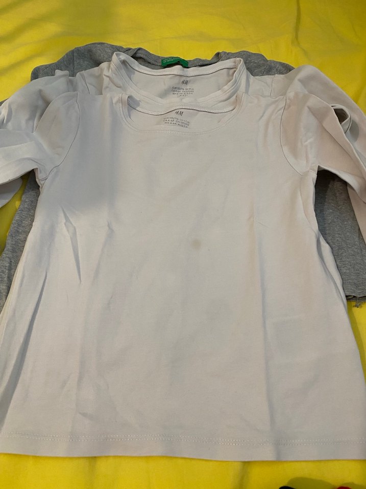 Gri Uzun Kollu Kız Tişörtü Düğmeli - Görsel 3