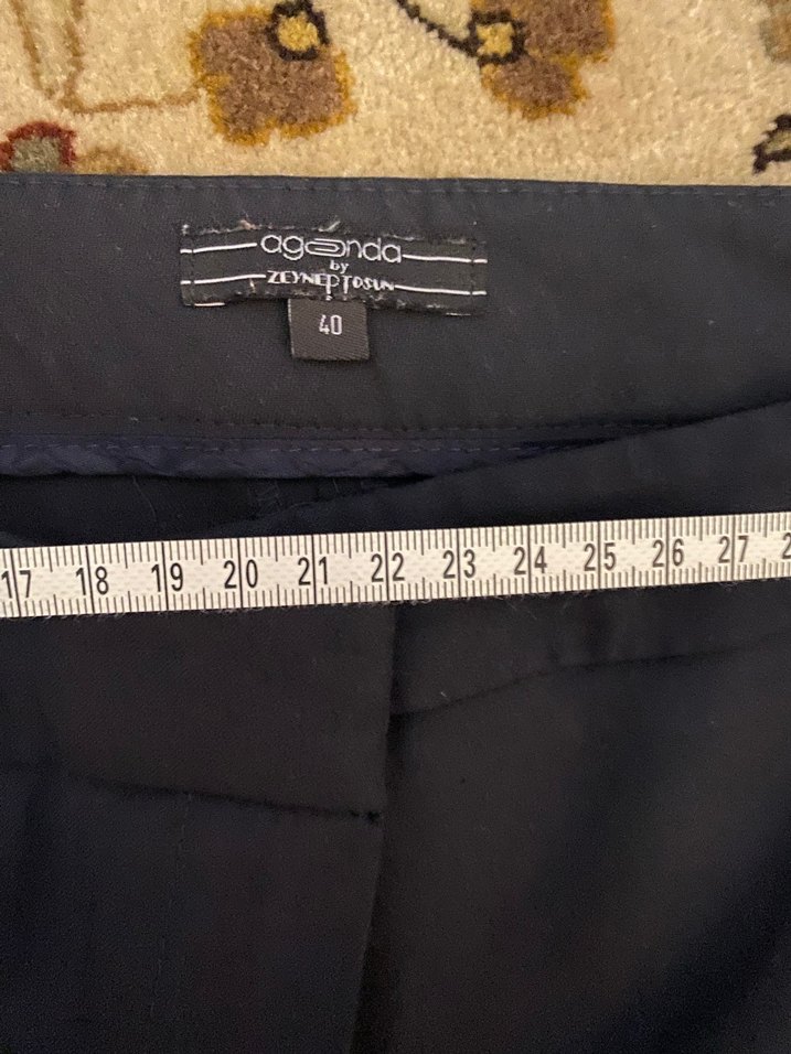 Kadın siyah Midi Kumaş Pantolon - Görsel 5