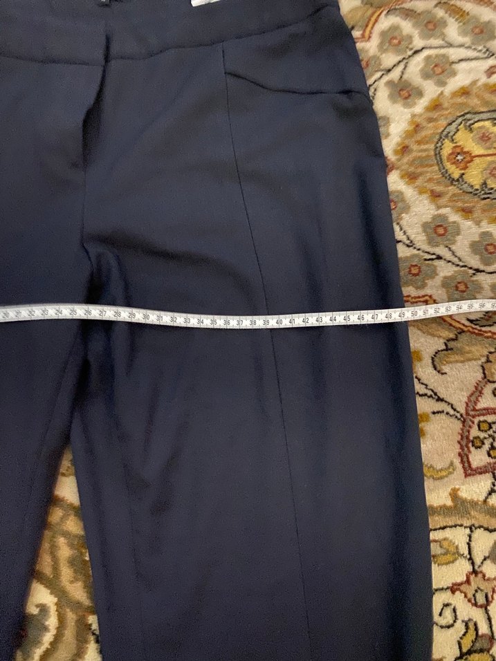 Kadın siyah Midi Kumaş Pantolon - Görsel 3