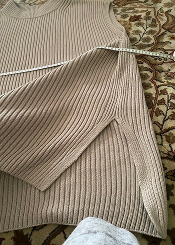 Bej Kolsuz Triko Kadın Kazak - Görsel 3