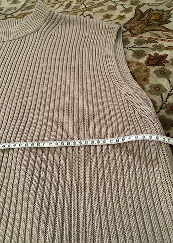 Bej Kolsuz Triko Kadın Kazak - Görsel 2