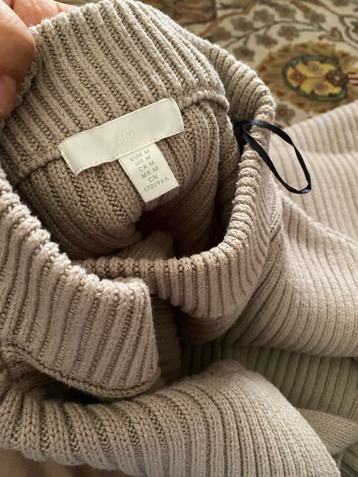 Bej Kolsuz Triko Kadın Kazak - Görsel 5