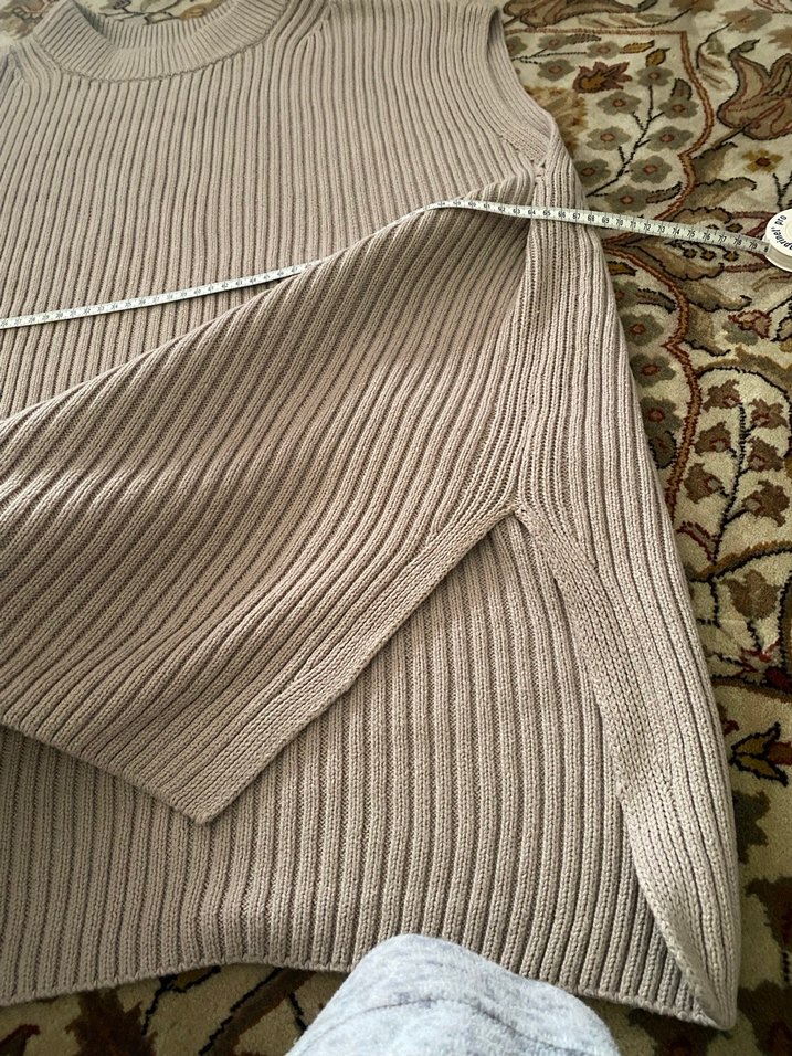 Bej Kolsuz Triko Kadın Kazak - Görsel 3