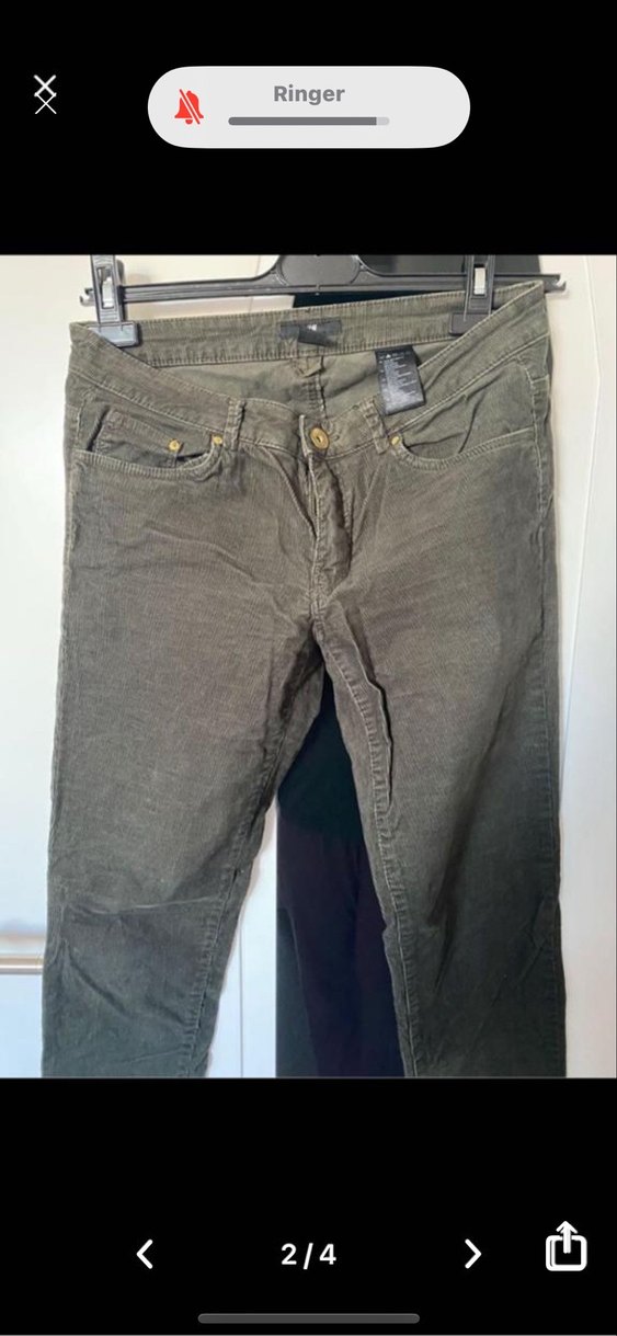 #h&m #fitilli #kadife #haki #pantolon - Görsel 2