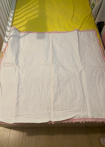 Beyaz Baskılı Keten Çocuk Battaniyesi - Görsel 2