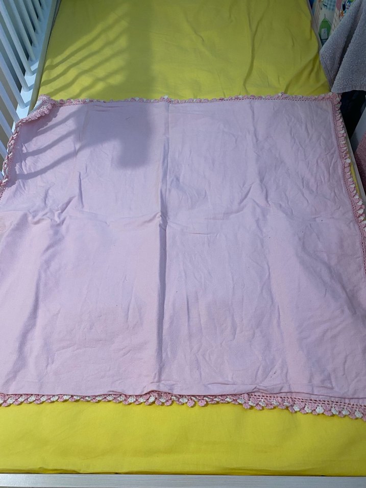 Beyaz Baskılı Keten Çocuk Battaniyesi - Görsel 3