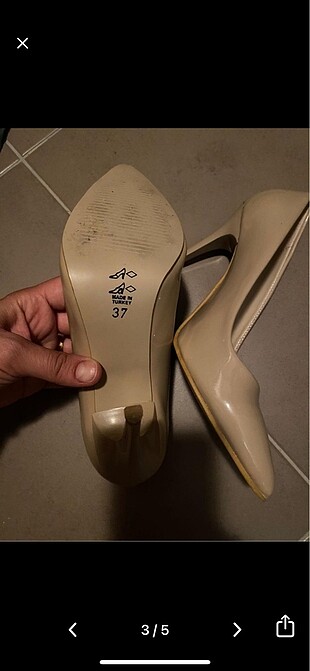 37 Beden #9cm #sivri #topuk #stiletto #nude #37 #rugan giyilmedi tertemiz