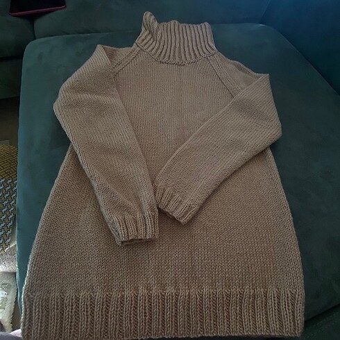 #örgü #dikyaka #bej #tunik #kazak #yün #