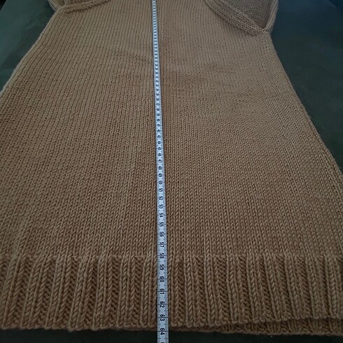H&M #örgü #dikyaka #bej #tunik #kazak #yün #