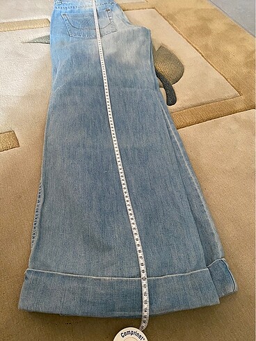 xs Beden #low #wide #leg #jean #mavi #34 #temiz