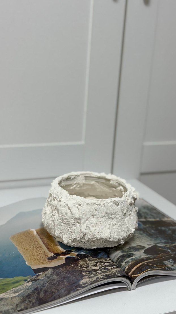 Beyaz dokulu seramik kase - Görsel 2