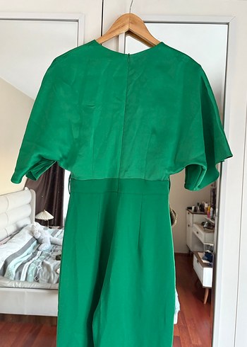 Yeşil Drapeli Uzun Kadın tulum - Görsel 4