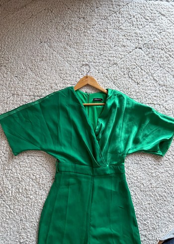 Yeşil Drapeli Uzun Kadın tulum - Görsel 3