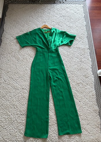 Yeşil Drapeli Uzun Kadın tulum - Görsel 2