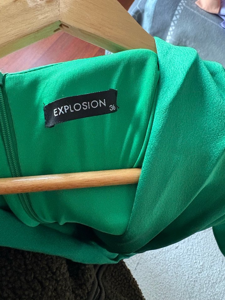 Yeşil Drapeli Uzun Kadın tulum - Görsel 5