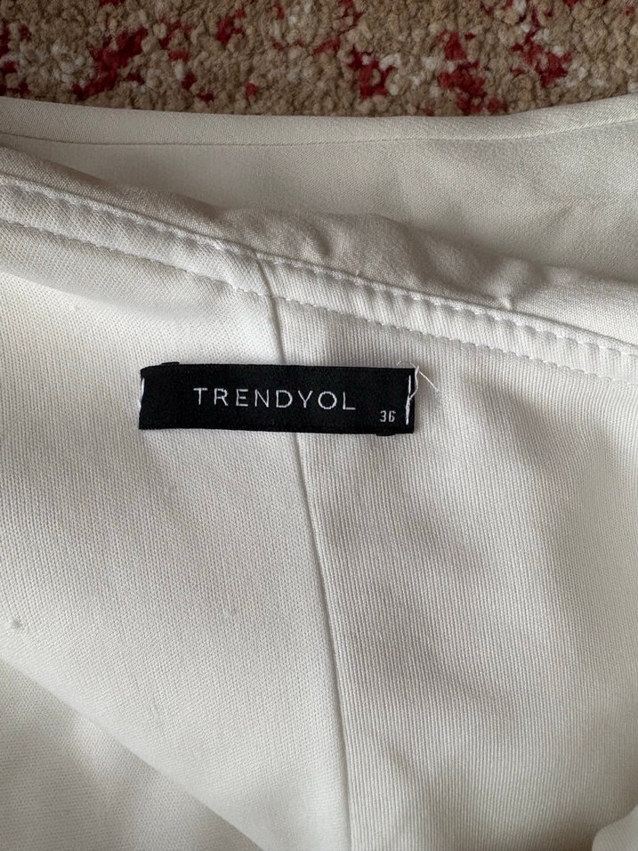 Beyaz Fırfırlı Tek Omuz Midi Abiye Elbise - Görsel 4