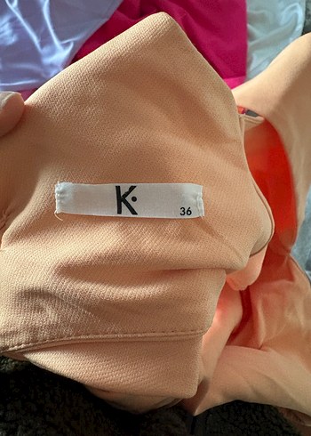 Bej V Yakalı Uzun Abiye Elbise - Görsel 4